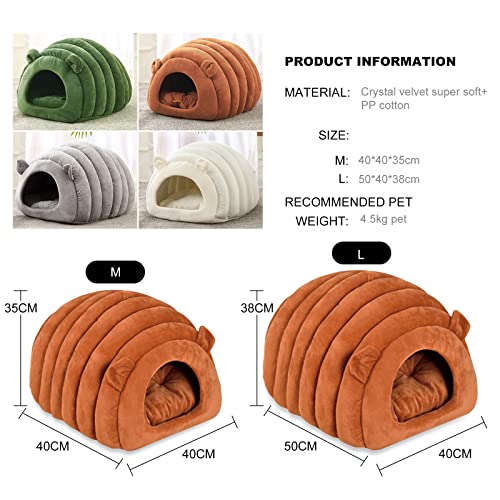 PETCUTE Cueva Lavable para Gatos,Cama Tipo Cueva para Gatos,Cueva Suave Gato,Suave Felpa Cálida Camas para Gatos,Cama Súper Suave para Gatos de Interior con Cojín Extraíble,Cama para Mascotas