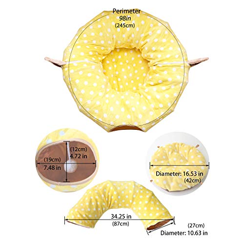 PETCUTE Juguetes Túneles para Gatos Juguete Interactivo en casa Camas para Gatos Conejo Túneles Plegable