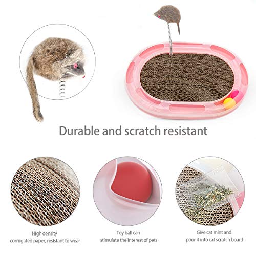 PETCUTE Rascador Gatos Juguetes para Gato Scratcher con ratón y Resorte arbol rascador Gatos