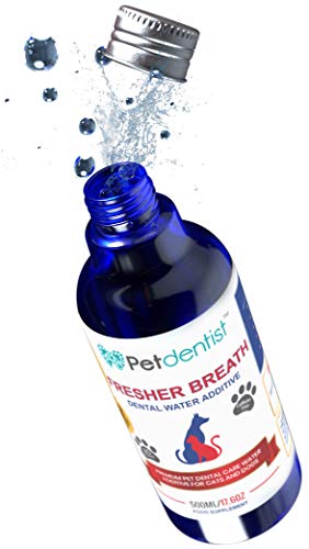 Petdentist Cuidado Dental para Perros Aliento Fresco Aditivo de Agua Removedor de tártaro para Perros Limpieza del ambientador Oral Producto para encías Gingivitis y Mala respiración de Gato - 500ml