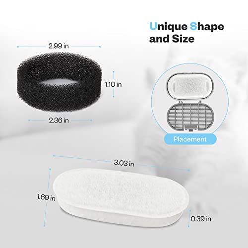 Petiigo Filtros de Fuente de Agua para Gatos, Filtro de Fuente para Gatos Recambio con Resina y Carbón Activo (4 + 4 Packs)