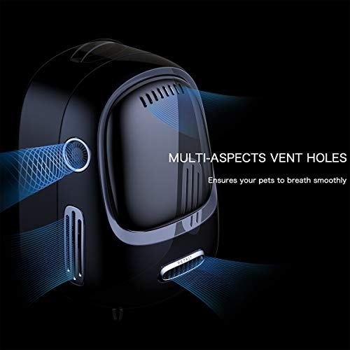 PETKIT Mochila para Gatos, Mochila de Viaje para Cachorros, Ventilador Incorporado y Sistema de iluminación, Mochila para Transporte de Mascotas Bien Ventilada, Ligera y Cómoda (Blanco)
