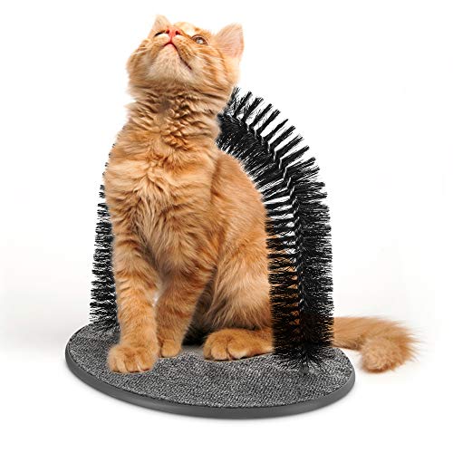 Petlicity - Arco para masajes y arañazos de gatos con cerdas suaves y cómodas