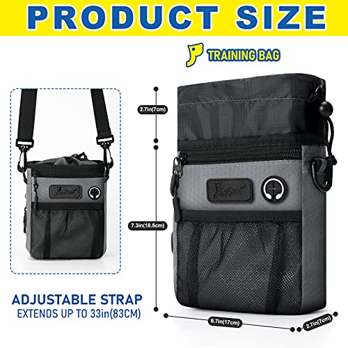Petotw Bolsa Premios Perro, Bolsa para Entrenamiento Portátil, Bolsa de bocadillos para Perros,para el adiestramiento de Perros, 4 Formas De Usar, Negro, Gris