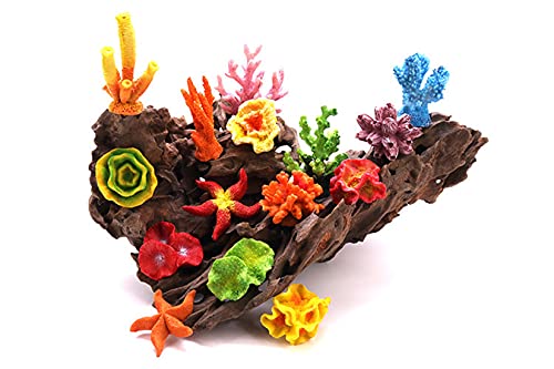 PetPhindU 3 Pcs Coral Artificial Ornamento Decoración del Acuario del Acuario Decoración Paisaje Resina Estrellas De Mar Coral Bone Las Algas Kelp Shell Coral Branch Imitación Coral