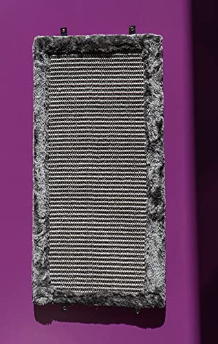 Petrebels Rascador para gatos de 57 cm de altura, de sisal, con alfombra y felpa prémium para esquinas de habitaciones, en caja de regalo, color gris