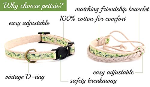 pettsie - Pulsera de Seguridad y Amistad para ti, 100% algodón Duradero para Mayor Seguridad, Anillo en D para Accesorios, Ajustable 5-8 Pulgadas, Caja de Regalo incluida