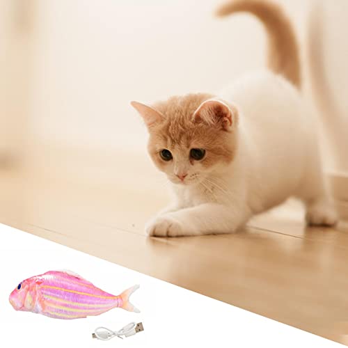 PETUFUN Juguete para gato, pescado eléctrico, juguete realista para gatos de pescado y disquete, para mudanza, juguete USB, gato, Kicker interactivo, pescado, juguete de peluche