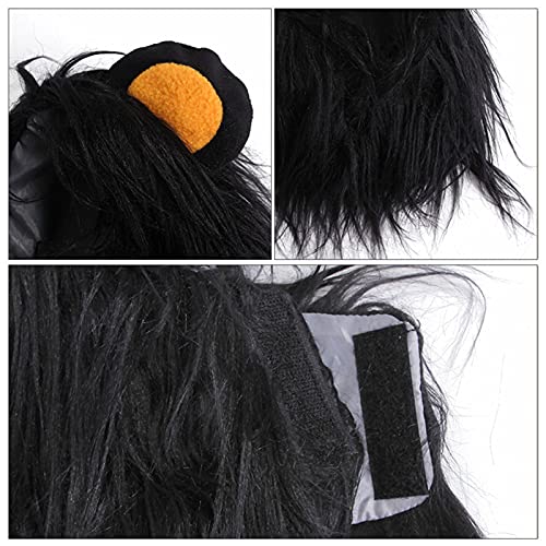 Petyoung Disfraz de Peluca de Melena Ajustable para Perro Gato Melena Realista Y Divertida con Orejas Mascotas Lavable Ropa de Perro de Lujo para Halloween Fotografía de Navidad