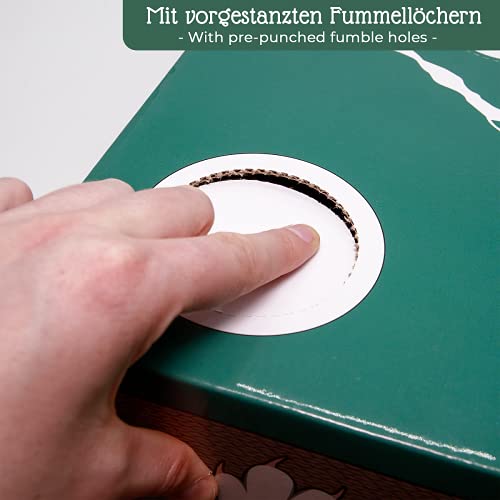 Pfotenolymp® Caja rascadora con cartón ondulado y menta para gatos. Juguete para gatos.