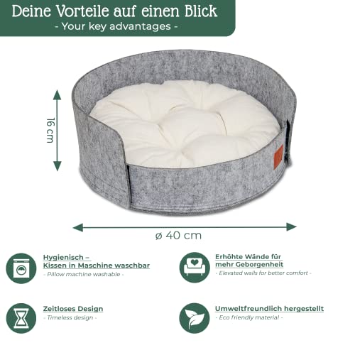 Pfotenolymp® Cama para gatos / espacio para dormir para gatos con cojín, lugar de descanso, sofá para gatos, cesta para gatos