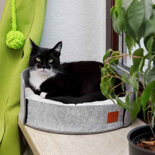 Pfotenolymp® Cama para gatos / espacio para dormir para gatos con cojín, lugar de descanso, sofá para gatos, cesta para gatos