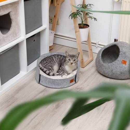 Pfotenolymp® Cama para gatos / espacio para dormir para gatos con cojín, lugar de descanso, sofá para gatos, cesta para gatos