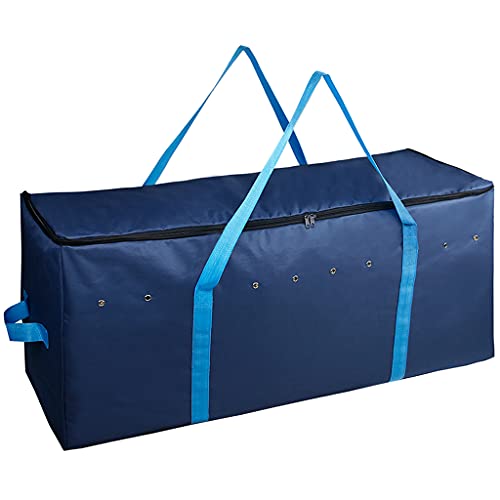 PHILSP Bolsa de almacenamiento para heno de balas 600D Ox,ford Cloth grande bolsa de transporte con correas plegable para caballos y ganado bolsas de heno azul