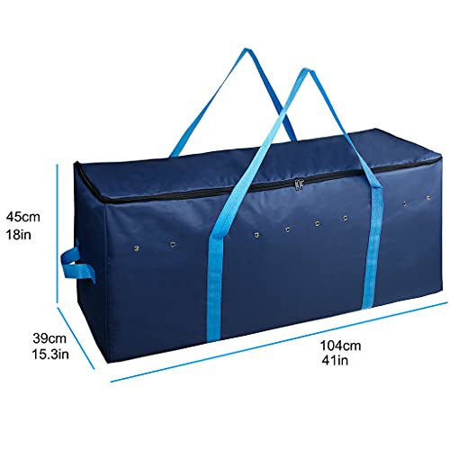 PHILSP Bolsa de almacenamiento para heno de balas 600D Ox,ford Cloth grande bolsa de transporte con correas plegable para caballos y ganado bolsas de heno azul