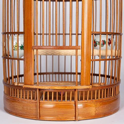 PHSP Jaulas para pájaros Jaula For Pájaros con Tela Superior Jaula De Bambú For Pájaros Jaulas For Pájaros Colgantes For Interiores Y Exteriores Regalos For Ancianos Y Amantes De Las Aves.