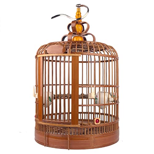 PHSP Jaulas para pájaros Jaula For Pájaros con Tela Superior Jaula De Bambú For Pájaros Jaulas For Pájaros Colgantes For Interiores Y Exteriores Regalos For Ancianos Y Amantes De Las Aves.