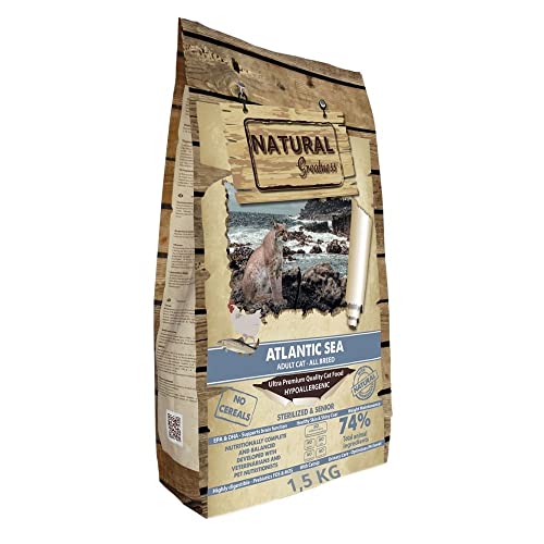 Pienso para Gatos de Salmón Sin Cereales Natural Greatness Atlantic Sea - Saco 1,5 Kg | ANIMALUJOS
