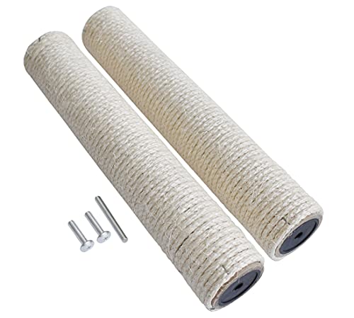 Piezas de repuesto para postes de rascador de gato para árbol de gato, recambios de postes de rascador de cuerda de sisal, postes de rascador de gato con tornillos (BASIC, 40 cm x 2)