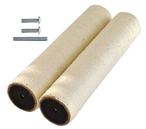 Piezas de repuesto para postes de rascador de gato para árbol de gato, recambios de postes de rascador de cuerda de sisal, postes de rascador de gato con tornillos (actualización, 40.5 cm x 2)