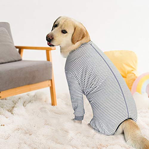 Pijama de una Pieza para Perros Grandes y medianos para la pérdida de Cabello, alergias, antifugas, protección de heridas, Alternativa de Cono (2XL, GIRS)