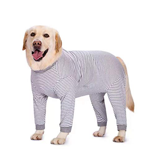 Pijama de una Pieza para Perros Grandes y medianos para la pérdida de Cabello, alergias, antifugas, protección de heridas, Alternativa de Cono (2XL, GIRS)