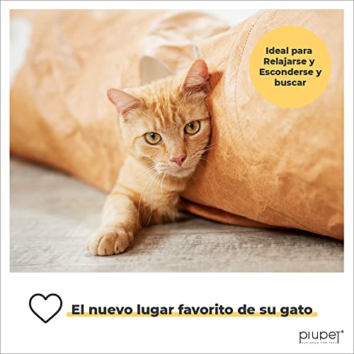 PiuPet® Túnel para Gatos- Túnel de Juego para Gatos - Juguetes para Gatos - Túnel de Juguete para Gatos - Juguetes Gatos - Juguete Gato