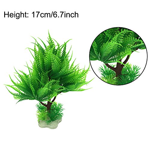 Plantas acuáticas artificiales, PietyPet 7 piezas Plantas grandes de acuario Decoraciones plásticas del tanque de peces, Planta de simulación viva Criatura Acuario Paisaje Rojo y Verde