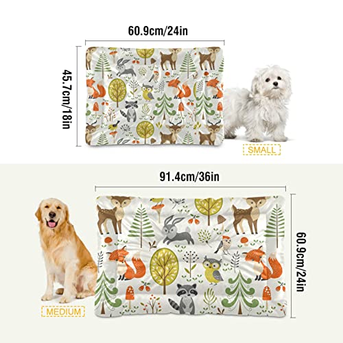 Poeticcity Forest Foxes - Alfombrilla de cama para perros y gatos, diseño de búhos de reno, para mascotas pequeñas y medianas, antideslizante, lavable y seco, de 24 x 18 pulgadas