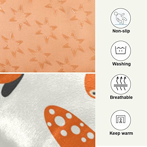 Poeticcity Forest Foxes - Alfombrilla de cama para perros y gatos, diseño de búhos de reno, para mascotas pequeñas y medianas, antideslizante, lavable y seco, de 24 x 18 pulgadas