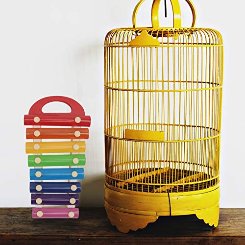 POPETPOP 1 Juego de Pájaro Xilófono Loro de Juguete Colgante de Madera Juguetes de Música Gallinero Juguete Picoteo Loro Perritos Molares Juguetes de Rasgado para Loros Perritos
