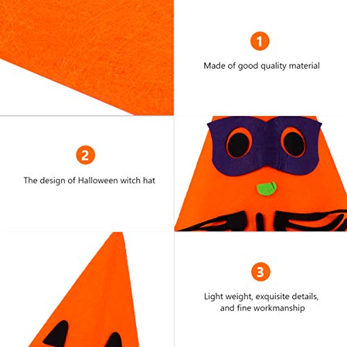 POPETPOP 3 Piezas Disfraz de Halloween para Mascotas Gato Cosplay Mago Bruja Sombreros con Araña Accesorios de Disfraz de Mago de Halloween para Perros Gato (Naranja)