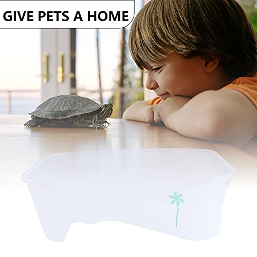 POPETPOP Acuario con Tanque de Tortuga Plataforma para Disfrutar de La Tortuga con Cocotero para Tortuga Tortuga Lagartija Tortuga