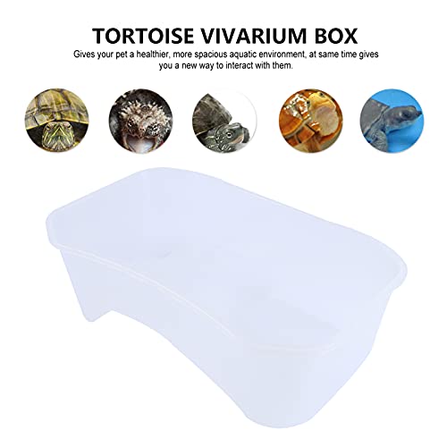 POPETPOP Acuario con Tanque de Tortuga Plataforma para Disfrutar de La Tortuga con Cocotero para Tortuga Tortuga Lagartija Tortuga
