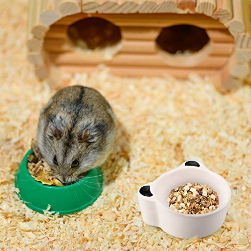 POPETPOP Cuenco de Comida para Hámster Pequeños Animales Plato de Agua de Cerámica para Conejillo de Indias Rata Erizo Conejo Ratón Jerbo Roedor Blanco