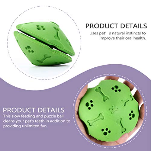 POPETPOP Dog Treat Ball Juguete Dispensador de Alimentos para La Dentición Pelota Interactiva de Limpieza de Dientes Pelota de Entrenamiento para Cachorros Y Perros Pequeños Medianos Verde