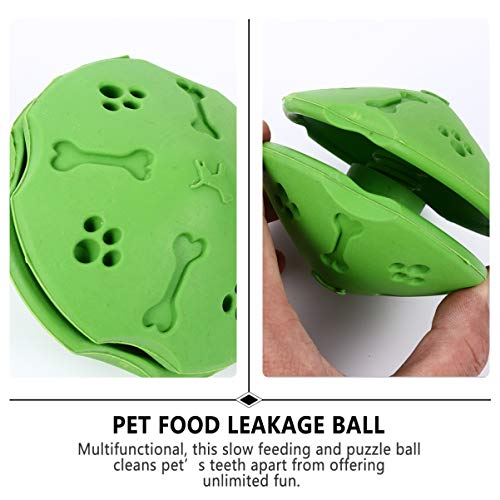 POPETPOP Dog Treat Ball Juguete Dispensador de Alimentos para La Dentición Pelota Interactiva de Limpieza de Dientes Pelota de Entrenamiento para Cachorros Y Perros Pequeños Medianos Verde