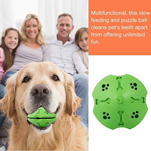 POPETPOP Dog Treat Ball Juguete Dispensador de Alimentos para La Dentición Pelota Interactiva de Limpieza de Dientes Pelota de Entrenamiento para Cachorros Y Perros Pequeños Medianos Verde