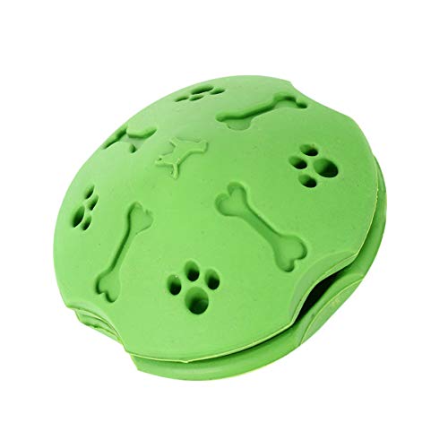 POPETPOP Dog Treat Ball Juguete Dispensador de Alimentos para La Dentición Pelota Interactiva de Limpieza de Dientes Pelota de Entrenamiento para Cachorros Y Perros Pequeños Medianos Verde