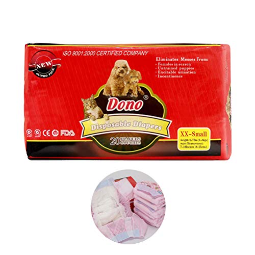 POPETPOP Pañales Desechables para Perros Hembras, Pantalones Fisiológicos Bragas Higiénicas para Perros - XXS