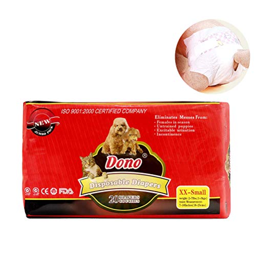POPETPOP Pañales Desechables para Perros Hembras, Pantalones Fisiológicos Bragas Higiénicas para Perros - XXS