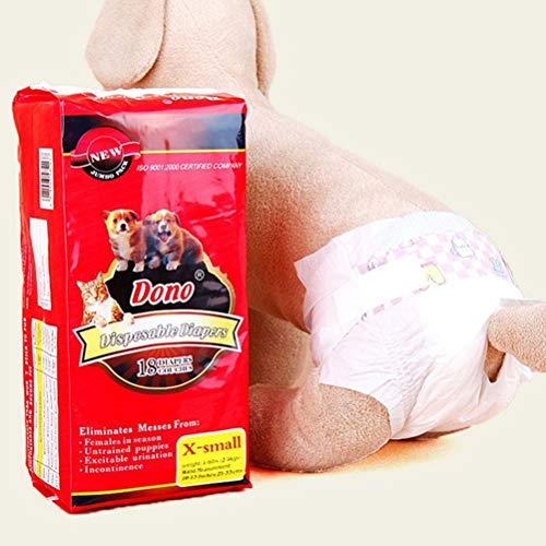 POPETPOP Pañales Desechables para Perros Hembras, Pantalones Fisiológicos Bragas Higiénicas para Perros - XXS