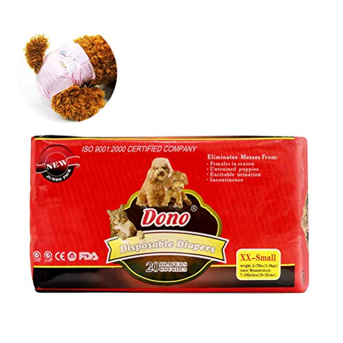 POPETPOP Pañales Desechables para Perros Hembras, Pantalones Fisiológicos Bragas Higiénicas para Perros - XXS