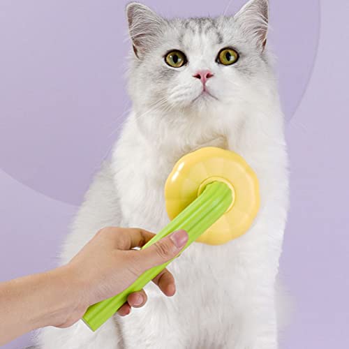 POPETPOP Plástico gato herramienta de limpieza de pelo manejado perro masaje masaje cepillo tienda mascota peine peine