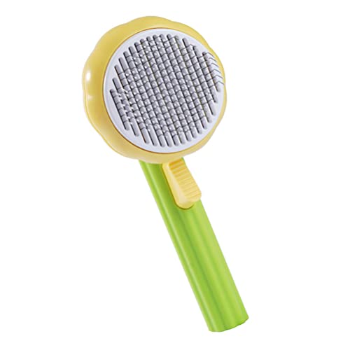 POPETPOP Plástico gato herramienta de limpieza de pelo manejado perro masaje masaje cepillo tienda mascota peine peine