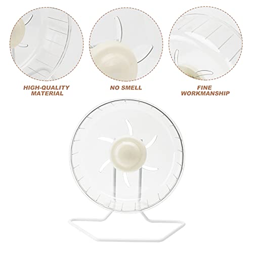 POPETPOP Rueda de Ejercicio de Hámster Rueda de Correr de Plástico de Juguete para Pequeños Animales Jerbos Ardillas Ratones Conejillo de Indias Mascotas Trotar Corriendo Spinner Blanco