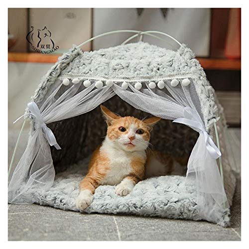 Portátil Invierno cálido gato cama plegable gatos pequeños tienda tienda de campaña gatito para canasta de perro camas lindas gatos casas casero cojín mascota perrera para conejo, ardilla, gatito, cac