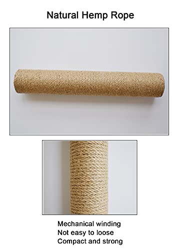 Poste de repuesto para rascador de gato, árbol de gato, poste de repuesto para postes de cuerda de cáñamo, para interior y gatos grandes con tornillos,40cm