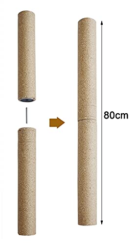 Poste de repuesto para rascador de gato, árbol de gato, poste de repuesto para postes de cuerda de cáñamo, para interior y gatos grandes con tornillos,40cm