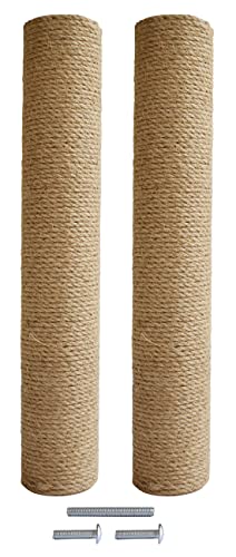 Poste de repuesto para rascador de gato, árbol de gato, poste de repuesto para postes de cuerda de cáñamo, para interior y gatos grandes con tornillos,40cm